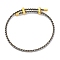 Adjustable Polyester Cord Braided Bracelets, Long-Lasting Plated, Dark Gray, Inner Diameter: 2-5/8~3-1/8 inch(6.7~7.8cm)