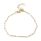 Ion Plating(IP) 304 Stainless Steel Twist Bar Link Chain Bracelets, Golden, 7 inch(17.8cm)