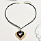 Alloy Heart Pendant Black Cord Necklaces, Golden, 20.08 inch(51cm)