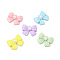 Rack Plating Alloy with ABS Plastic Imitation Pearl Pendants, Spray Painted Bowknot Charms, Cadmium Free & Nickel Free & Lead Free, Mixed Color, 17.5x22x6mm, Hole: 1.6mm