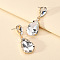 Colorful Transparent Glass Crystal Earrings with Fashionable Waterdrop Shape for Elegant and Stylish Women, Clear