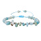 Natural Amazonite Round Beads & Chips Braided Bead Bracelets for Women Men, Inner Diameter: 5/8 inch(1.5cm)~1-1/8 inch(3cm)