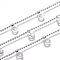 Tarnish Resistant Handmade 304 Stainless Steel Ball Chains, with Charms, Flat Round with Star, Stainless Steel Color, 1.5mm, Charm: 8.5x5.5x0.4mm