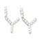 Brass Micro Pave Clear Cubic Zirconia Pendants, Letter, Letter.Y, 19~22.5x10.5~20x2.5mm, Hole: 9.5x6mm