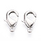Brass Lobster Claw Clasps, Nickel Free, Real Platinum Plated, 19x12x4mm, Hole: 2mm