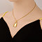 Stainless Steel Lock Pendant Necklaces for Women, Real 18K Gold Plated, 17.72 inch(45cm)