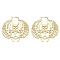 304 Stainless Steel Bat Hoop Earrings for Women, Golden, 54x53x1~2mm