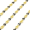 Brass Curb Chains, with Enamel, Cadmium Free & Nickel Free & Lead Free, Soldered, with Spool, Real 18K Gold Plated, Long-Lasting Plated, Yellow, 8.5x4.5x2mm, 10m/roll