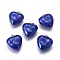 CCB Plastic Pendants, with Enamel, Heart with Flower, Antique Silver, Blue, 31x29x13mm, Hole: 4.5mm