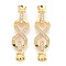 Rack Plating Brass Pave Clear Cubic Zirconia Fold Over Clasps, Cadmium Free & Lead Free, Infinity, Real 14K Gold Plated, Infinity: 20.5x10x3.5mm, Clasp: 12.5x7.5x6.5mm, Inner Diameter: 4.5mm