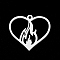 Non-Tarnish 201 Stainless Steel Pendants, Laser Cut, Heart with Flame, Stainless Steel Color, 25.5x28x1mm, Hole: 1.8mm