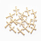 201 Stainless Steel Pendants, Cross, Golden, 15.5x9.5x0.8mm, Hole: 1.2mm