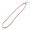 Nylon Milan Cord Necklace Making, with Brass Findings and Stainless Steel Claw Lobster Clasps, Golden, Long-Lasting Plated, Pearl Pink, 17.91~18.31 inch(45.5~46.5cm)