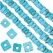 2 strand Natural Howlite Beads Strands, Dyed, Square Heishi Beads, Thin Slice Beads, Cyan, 5x5x1.5mm, Hole: 1mm, about 76pcs/strand, 6.69''(17cm)