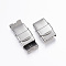 Tarnish Resistant Rectangle 201 Stainless Steel Watch Band Clasps, Stainless Steel Color, 25x17x8mm, Hole: 3x14mm