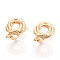 Brass Hoop Earring Findings, Cadmium Free & Nickel Free & Lead Free, Donut, Real 18K Gold Plated, 19x13.5x15mm, Hole: 0.8~1.2mm, Pin: 1mm