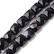 Dyed & Heated Natural Black Agate Beads Strands, Faceted Square, 10x10x5mm, Hole: 1.2mm, about 20pcs/strand, 7.95''(20.2cm)