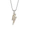 201 Stainless Steel Chain, Zinc Alloy and Rhinestone Pendant Necklaces for Men, Light, Stainless Steel Color, 23.46 inch(59.6cm)