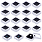 BENECREAT 24 Pack Gemstone Display Box White Diamond Display Case Jewelry Box Container with Clear Glass Window for Treat, Gems, Coins, Diamond, Gift Packing, 1.63x0.65