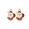 304 Stainless Steel Enamel Pendants, Ion Plating(IP), Christmas Theme, Real 18K Gold Plated, Santa Claus, 18x12.5x1mm, Hole: 2.2mm