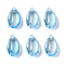 Transparent Glass Charms, Teardrop, Sky Blue, 14x8x5.2mm, Hole: 1.2mm, 10Pcs/set