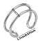 Stainless Steel Adjustable Cuff Rings for Women, Double Layered Design Rings, Stainless Steel Color, 8mm, Inner Diameter: 17mm