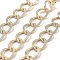 Aluminium Texture Curb Chains, Unwelded, with Spool, Light Gold, 22.5x17x1.5mm, about 32.81 Feet(10m)/Roll