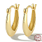 925 Sterling Silver Hoop Earrings, Oval, Real 18K Gold Plated, 18x15mm
