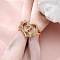 Heart with Flower Hollow Out Brass Finger Rings, Golden, Letter Z, Inner Diameter: 17mm