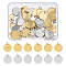 304 Stainless Steel Charms, with Jump Rings, Blank Stamping Tag, Flat Round, Golden & Stainless Steel Color, 12x1mm, Hole: 3.5mm, 24pcs/color