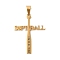 304 Stainless Steel Big Pendants, Ion Plating(IP), Softball Cross with Word I Can Do All Things, Golden, 53.5x40x2mm, Hole: 9.5x6mm