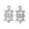Non-Tarnish 304 Stainless Steel Pendants, Manual Polishing, Double Star of David Charms, Stainless Steel Color, 16.5x8.5x1mm, Hole: 1.6mm