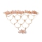 Natural Moonstone Chip Copper Wire Wrapped Connector Charms, Triangle Mesh Links, Golden, 52x80.5x9mm, Hole: 2.5mm