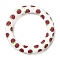 Food Grade Eco-Friendly Silicone Pendants, Ring with Apple Pattern, White, 65x10mm, Hole: 4mm