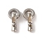 Brass Fold Over Clasps, Cadmium Free & Nickel Free & Lead Free, Ring, Platinum, 18mm, Hole: 2.3mm