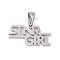 Non-Tarnish 304 Stainless Steel Charms, Laser Cut, Word STNRGIRL Charms, Stainless Steel Color, 10.5x19.5x1.5mm, Hole: 3x5mm
