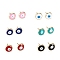 Evil Eye Enamel Stud Earrings for Girl Women, Lead Free & Nickel Free & Cadmium Free, Real 18K Gold Plated Brass Enamel Earrings, Mixed Color, 10mm, Pin: 0.7mm