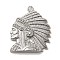 Non-Tarnish 304 Stainless Steel Pendants, Indian Charm, Stainless Steel Color, 40x32.5x4mm, Hole: 3mm