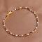 Adjustable Brass Micro Pave Cubic Zirconia Bracelets, Rectangle Link Chain Bracelets for Women, Golden, Medium Orchid, 6-3/4 inch(17cm)