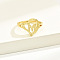 Brass Alphabet Adjustable Rings for Women, Cadmium Free & Nickel Free & Lead Free, with Heart, Letter M, 17mm, US Size 6 1/4(16.7mm)