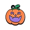Halloween Theme Spray Painted Alloy Enamel Pendants, Lead Free & Cadmium Free Charms, Pumpkin, 18x16x1.8mm, Hole: 1.4mm