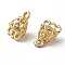 Rack Plating Zinc Alloy Chandelier Components Links, Long-Lasting Plated, Hollow Bell Connectors, Real 18K Gold Plated, 13x9x7.8mm, Hole: 1.4mm & 1.6mm