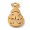 201 Stainless Steel Pendants, Ladybug Charms, Golden, 16.5x10.5x1mm, Hole: 1.5mm