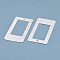 Brass Charms, Rectangle, Hollow, 925 Sterling Silver Plated, 42.5x22.5x0.5mm, Hole: 1.6mm