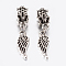 Tibetan Style Alloy European Dangle Charms, Large Hole Pendants, Feather, Antique Silver, 33mm, Pendant: 18x6.5x1.5mm, Hole: 5mm