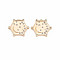 Brass Micro Pave Cubic Zirconia Pendants, Nickel Free, Real 18K Gold Plated, Hexagon with Moon & Star, Clear, 18x20x2.5mm, Hole: 1mm