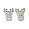 Non-Tarnish 201 Stainless Steel Pendants, Deer Charm, Stainless Steel Color, 15x11.5x0.8mm, Hole: 1.2mm