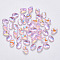 Transparent Spray Painted Glass Charms, AB Color Plated, Oval, Pink, 8.5x6x4.5mm, Hole: 1mm