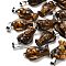 Natural Tiger Eye Pendants, with 201 Stainless Steel Finding, Angel, 24~25x15~16x7~8mm, Hole: 5x7mm
