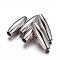 Tarnish Resistant Smooth 304 Stainless Steel Magnetic Clasps with Glue-in Ends, Leather Clasps, Oval, Stainless Steel Color, 30x10mm, Hole: 5mm
